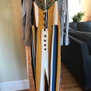 Urban outfitters striped jumpsuit